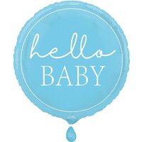 Unique Party Hello Baby Foil Balloon, Blue, 45cm