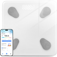Sparoma ACLY-28White digitale lichaamsvetweegschaal (wit) – Bluetooth APP lichaamsvetmonitoring, gezondheidsgegevensbeheer voor meerdere gebruikers, hoge precisie wegen, batterijmodel (2×AAA, niet inbegrepen)