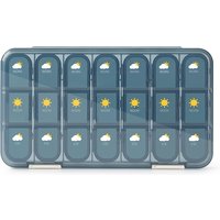 JORDAN&JUDY Portable Sealed Weekly Pill Organizer Large Capacity Pill Dispenser Pill Storage Box 21 Compartments-Blue, New Year Sale , Top gift picks