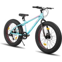 HILAND, Roon, Mountain Bike Fat Tire Men Women MTB with Shimano 7 Speed Dual Disc Brake, Bicycle for Adults & Children, Green, 26 inch