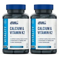 Applied Nutrition Calcium + Vitamin K2 Bone Health Vegan Capsules - 60 Capsules (2 Packs)