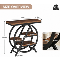 Tribesigns Coffee Side Tables, 3-Tier End Table for Living Room, Wood Sofa Side Table with Storage, Industrial Nightstand and Bedside Table with Geometric Metal Frame for Bedroom, Rustic Brown