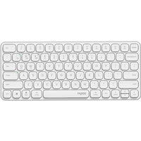 RAPOO E9050L 75% Wireless Membrane Keyboard, QWERTY US layout, Multi-mode, Ultra-slim,78 Key Multi-Device Wireless Keyboard, 2.4GHz/Bluetooth 5.0/4.0 Wireless Keyboard for Windows/Mac/Linux/Chrome, Support 4 Devices, compact and fashionable, suitable for high-end office users - White