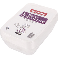 Caroline Clear Plastic Tub with Lid, 650ml, 17 x 12cm, 47mm deep, Set of 25