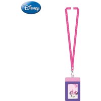 Disney 1 stuk Minnie Mouse-nekkoord met kaarthouder, officieel gelicentieerd, schattig, met stippen- en begroetingsthema, accessoire met film- en animepersonage, ID-hoes, cadeau