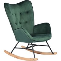 URBAN MEUBLE Modern Velvet Rocker - High Back & Deep Seat, Green