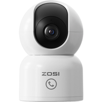 ZOSI C518 2 MP beveiligingscamera voor binnen - 360° Pan/Tilt babyfoon en hondencamera, dual-band 2,4 G/5 G wifi huisdiercamera met app, slimme persoonsdetectie, tweerichtingsaudio, cloud- en lokale opslag, 1 stuk