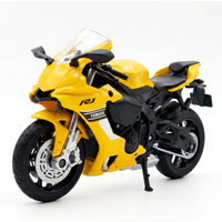 CCA 1:18 Yamaha YZF-R1 Diecast Motorfiets Geel Model - Opvouwbare Frame, Achtervering, Intrekbare Standaard, Realistisch Legging Metaal Speelgoed Verzamelobject Voor Volwassenen & Kinderen Cadeau