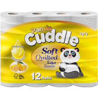 Panda Cuddle Toilet Tissue, Lemon, 3-Ply, 60 Rolls
