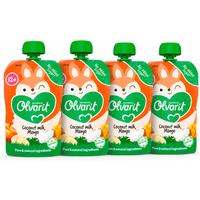 Olvarit Knijpfles Fruit Kokosmelk & Mango 100 g * 4