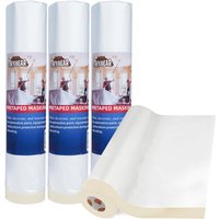 TAPEBEAR Upgrade Pre-Taped Masking Film Extra Thick, High Temp Tape and Drape 102" x 90', Plastic Cover for automotive, Painting, Plastic Sheeting Masking Tape Film for Auto, Floor, Furniture, 4rolls