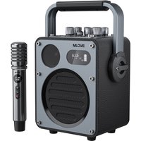 Mlove Rangers D4 Bluetooth karaoke luidsprekersysteem, draagbare zangmachine met draadloze microfoons en hoge geluidskwaliteit voor stemopname