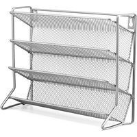VIVREAL 2-in-1 Wall-Mounted & Countertop Spice Rack Organizer – Carbon Steel, Space-Saving Design, Easy Access, Kitchen Storage Shelf, Silver Gray, S3022W
