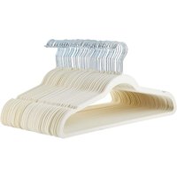 ANQI Velvet, Non-Slip Suit Clothes Hangers, Ivory/Beige- Pack of 50