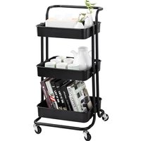 Maxcook 3-laags opbergrek zwart MCWA983