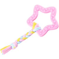 Blinkit Pink Star Rope Toy for Dogs, TPR and Fabric Rope Tug Toy, Interactive Chewing and Training Toy