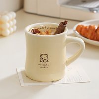 KAWASIMAYA Ceramic Coffee Cup,Cream Mug,Cat Theme,380ml