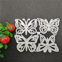 Creative voor vlinder metalen snijvormen stencils scrapbooking reliëfwerkzaamheid papieren kaarten album decoratie, vier vlinders