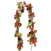 Daisy Darcy 6ft Autumn Pumpkin Garland with Natural Material Pinecone