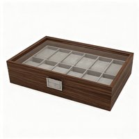 JU7CER Retro watch box, inner gray Watch Storage Box, Unisex Watch Display & Storage Case, Ideal Gift for Watch Enthusiasts 12-position