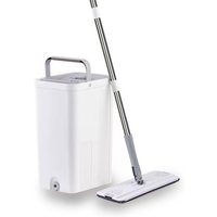 JORDAN&JUDY Mop Bucket Set, 123cm Long Handle,with 2 Cloths, White