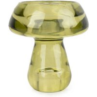 Candlelight Candle Holder Tealight Mushroom Glass Green