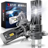 KATUR H7 LED Headlight Bulbs, 100W 30000LM 6000K Xenon White H7 Headlight Bulb 1:1 Mini Size Plug and Play H7 LED Bulb, Pack of 2