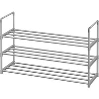 Ochama 3-Tier Metal Shoe Storage Shelf, Stackable Shoe Organiser, for Entryway, Gray