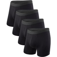 BAMBOO COOL Men's Underwear Boxer Briefs Fly with Built-in 3D Pouch Comfortable Cool Underwear for Men XL (4 Pack)