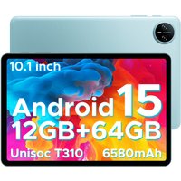 DOOGEE Tab A9 Android 15 tablet 10 inch (2025), Gemini AI Android-tablet, Unisoc T310, 12 GB RAM, 64 GB ROM (TF 2TB), 6580 mAh batterij, 5G wifi, dubbele luidsprekers, AI-camera, Type-C-poort, GMS, Bluetooth, gezichtsherkenning, 3,5mm audio-aansluiting, blauw