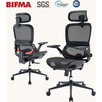 SIHOO B100 Ultra Ergonomic Office Chair, Mesh Office Chair with Adaptive Lumbar Support, Computer Chair with Wide Headrest, Desk Chair with 360° Rotatable Flip-Up Armrests, Ebony