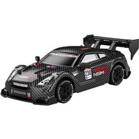 1:24 GTR-stijl 4WD RC-driftauto, 2,4 G proportionele afstandsbediening, dubbele drift-/racerebanden, schokabsorberend chassis, hobby-speelgoed voor 8+ tieners & kinderen, 1-pack in het zwart