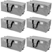 6 stuks heavy-duty verhuiszak, extra grote opbergcapaciteit, met rugzakschouderbanden, stevige handgrepen en ritsen, vervangt verhuisdozen, 73×34×37cm