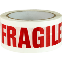 Triplast Fragile Printed Low Noise Parcel Packing Tape 48mm x 66m Red/White