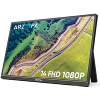 Arzopa A1S ARZOPA Portable Monitor, 14.0 Inch 1920 x 1080 FHD IPS Portable Monitor for Laptop with Single Rod, Supports HDMI/Type-C/USB-C, Eye Protection Gaming Screen for Laptop/PC/Mac/PS3/4/5/Xbox