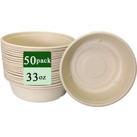 Ruibamboo disposable bamboo fiber bowl 33oz 50pack