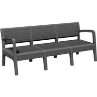 Sp-Berner Miami Graphite 3-zits tuinbank – Stevige buitenbank – Duurzame opbergoplossing van gerecycled kunststof, gemaakt in Spanje