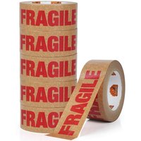 TAPEBEAR Fragile Tape Eco-Friendly Kraft Paper Tape 2Inch x 55Yard, Biodegradable Packaging Brown Paper Tape Self Adhesive Box Tape for Small Business, Shipping, Sealing, moving, 3rolls