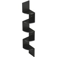 Ochama 5-Tier Corner Shelf, Wall-Mounted Floating Shelving Unit with Sturdy Metal Bracket and Hidden Fixing System, 20x20x126cm Vertical Space-Saving Design, Ideal for Bedroom, Living Room, Home Office, Kitchen, Balcony, Black