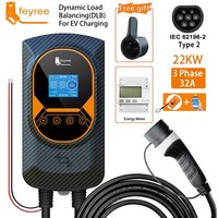 feyree EV-lader Type 2, kabel 32A, 22kW, dynamische laadbalans, EVSE-wandstation met app-functie, oplaadstation voor elektrische auto