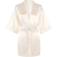 IZURIA mid-sleeved champagne silk-like bathrobe XL