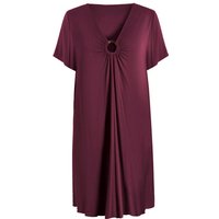 IZURIA v-neck wine red short sleeved dress L
