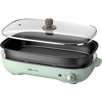 Bear elektrische bbq-pan met hotpot- en grillfunctie, 6-gatenpan, 1200-1400 W, traploze temperatuurregeling