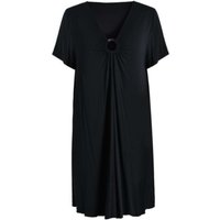 IZURIA v-neck black short sleeved dress L