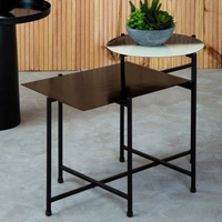 Fifty Five South Side Table Rasmus 2 Tier Metal Ombre Black/White