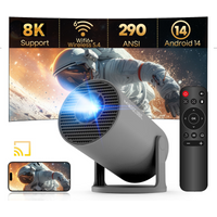 【Lite Entertainment | World Cup】MAGCUBIC Mini Projector 8K 1080P Support With WiFi 6 & BT 5.4 290ANSI Brightness, Android 14, Auto Keystone, 180 Degree Rotation, Portable Projector For Home Theater & Outdoor Movies HY300Pro Grey
