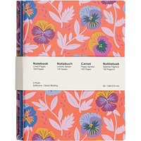 Jubiluu A5 Softcover 3-Pack Stitch Notebook - 50 Sheets (80g offset paper) - Classic Cream Ruled Journal for School, Office, Journaling, or Everyday Note-Taking-Orange Blossom