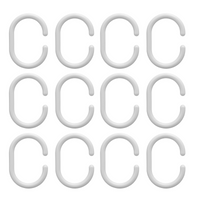Croydex Shower Curtain Rings C Type White 12pcs