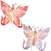 Vlindervormige handgemaakte DIY-kit, Traditionele handgedragen decoratie, Party- en ceremonie decoratie set (2-delige verpakking) (Geen licht), Nieuwjaarsverkoop, Top cadeau-keuzes