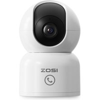 ZOSI 4MP beveiligingscamera voor binnengebruik, Wi‑Fi, huisdiercamera/babyfoon, automatische tracking van mensen en huisdieren, 360°-bewaking, binnencamera met app, tweerichtingsaudio, nachtzicht, 1 stuk